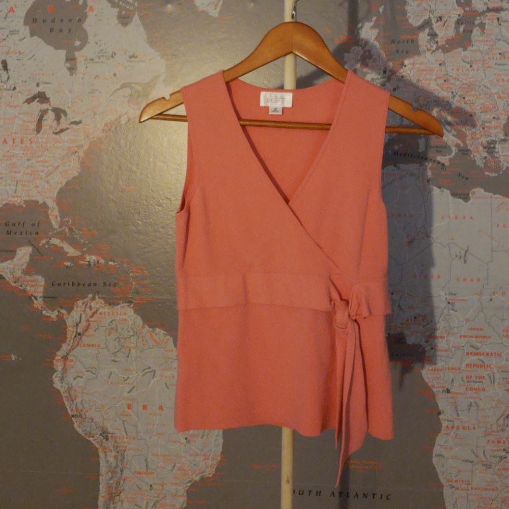 LOFT Sleeveless Top Orange Size MP